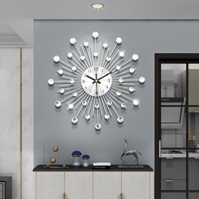 NOW! Rhinestone Wall Clock – Silent Movement, Sparkling Design & Elegant Home Decor