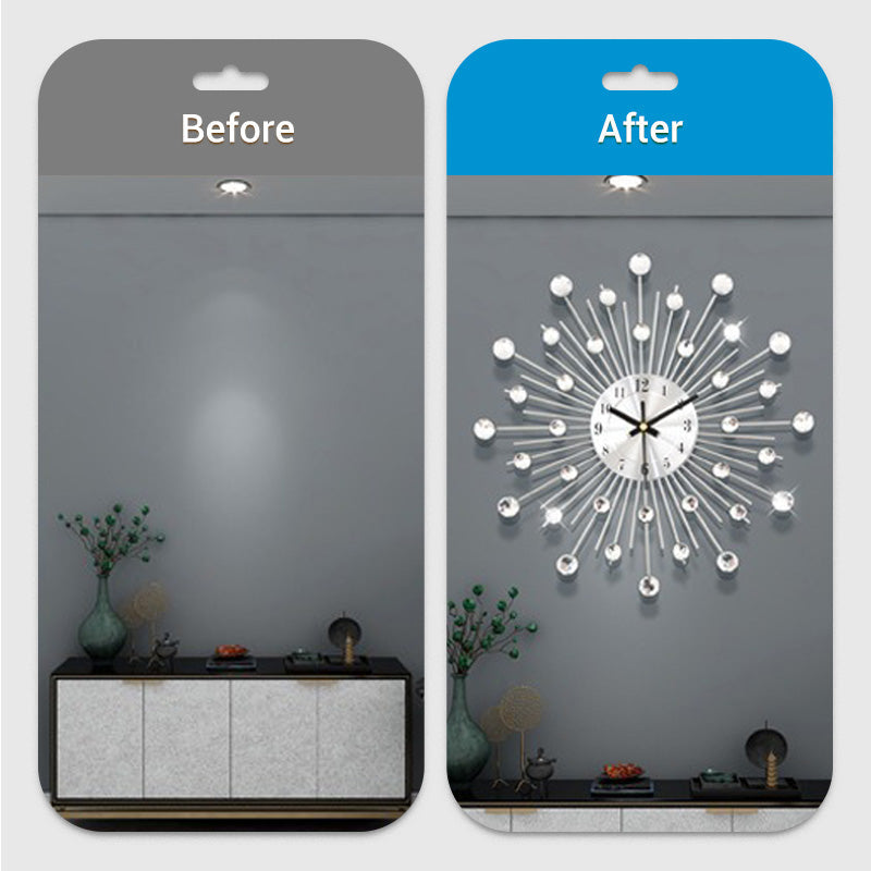 NOW! Rhinestone Wall Clock – Silent Movement, Sparkling Design & Elegant Home Decor