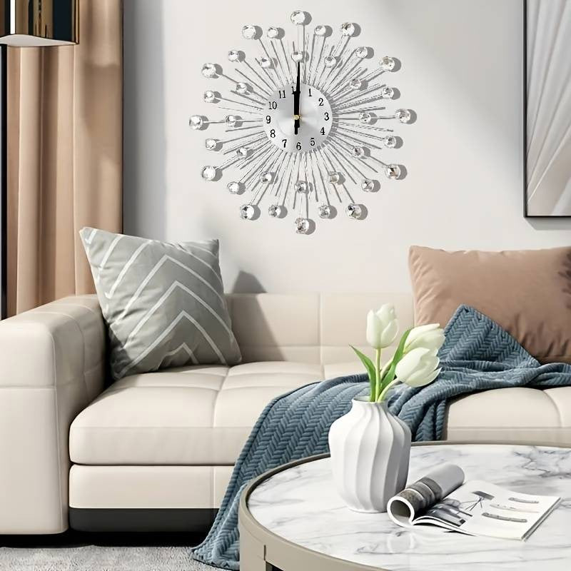 NOW! Rhinestone Wall Clock – Silent Movement, Sparkling Design & Elegant Home Decor