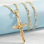 Gold Crucifix Necklace – Detailed INRI Motif, Adjustable Figaro Chain & Hypoallergenic Finish