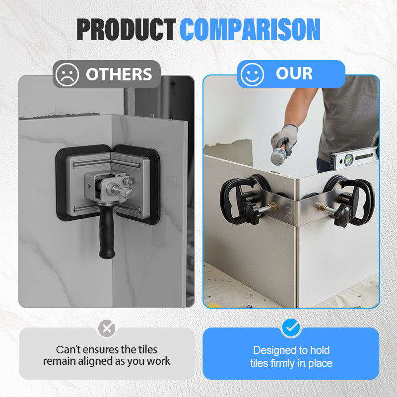 Right Angle Seam Setter with Suction Cup for Tile