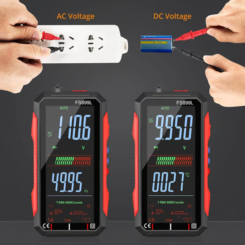 USB Rechargeable Digital Multimeter – True RMS, Auto-Ranging & Backlit LCD Display, CAT III 1000V