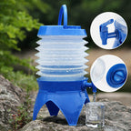 Collapsible water container with faucet