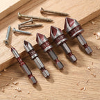 High-Carbon Steel Countersink Drill Bit Set — Precision Drilling for Wood and Metal