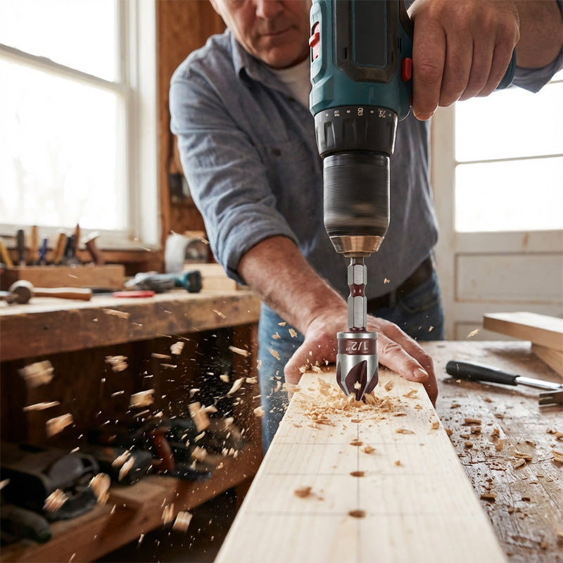 High-Carbon Steel Countersink Drill Bit Set — Precision Drilling for Wood and Metal