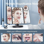 Tri-Fold Makeup Mirror with Lights