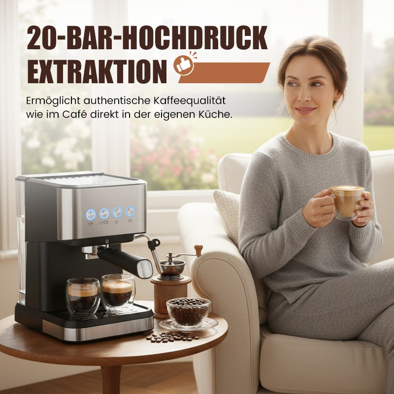 Espresso machine for home use with steam wand
