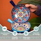 Bohemian Ceramic Soup Bowl with Handle