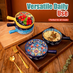 Bohemian Ceramic Soup Bowl with Handle