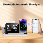 7-in-1 MagSafe Fast Wireless Charging Stand, Dual Mobile Phone Charging Station, Touch Night Light, Bluetooth, Digital Display, 33W Adapter. For iPhone 16/15/14/13/12 Pro Max, Apple Watch, Earbuds and Android