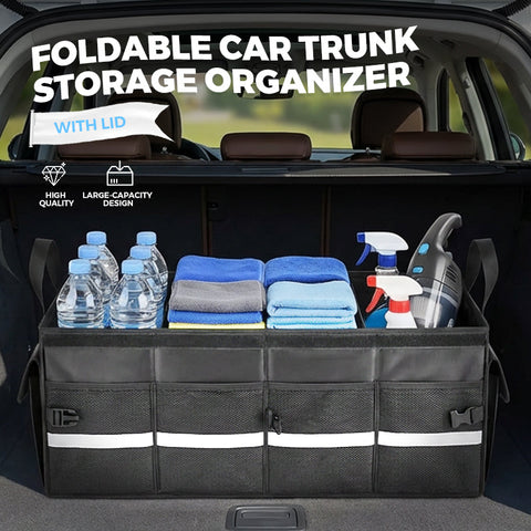Foldable Car Trunk Storage Organizer with Lid