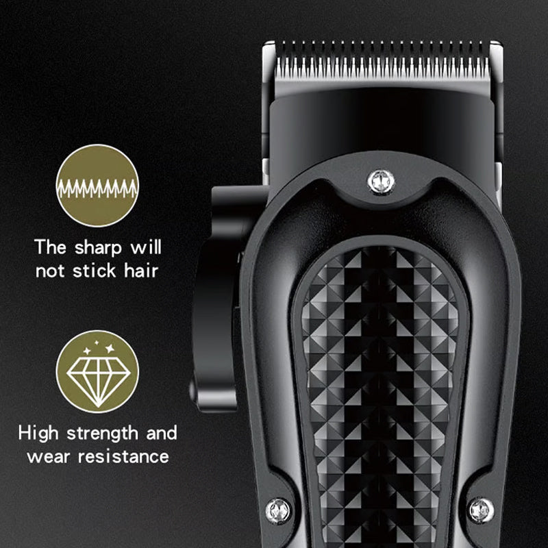 Durable & Sharp Electric Hair Clipper Set – Self-Sharpening Blades, Quiet Brushless Motor & Smart Display Screen