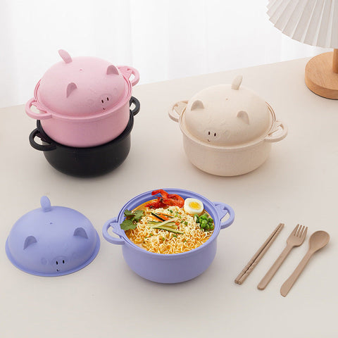 While Supplies Last ! 1300ml Instant Noodle Bowl Set with Lid & Cutlery