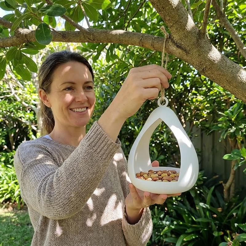 Modern Teardrop Hanging Bird Feeder