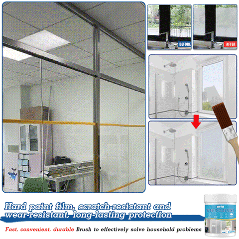 NEW S - Waterproof Frosted Glass Paint for Door & Window with Brush